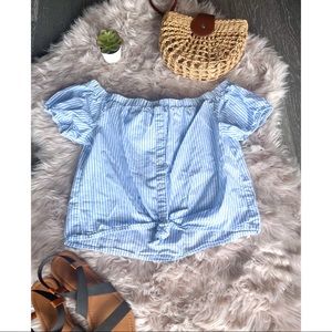 Blue & White Striped Top (M)